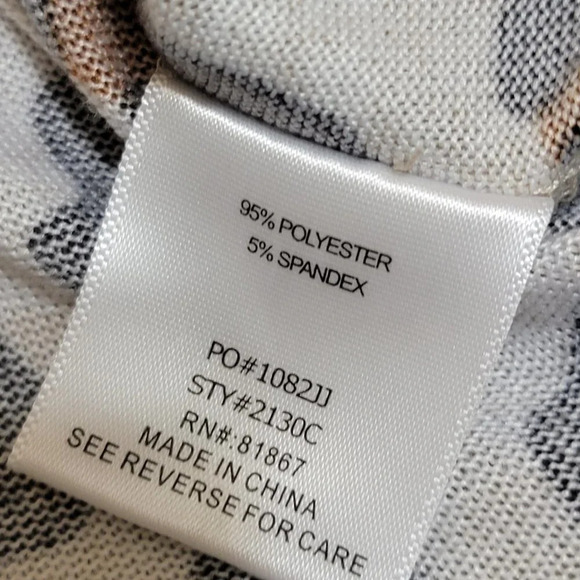 JUNIORS Leopard Print Long Sleeve Shirt Blouse Ruffle Hem Casual Cute Soft Sz L - Picture 9 of 9